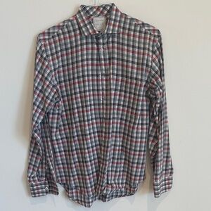 Billy Reid Red and Blue Plaid Casual Shirt